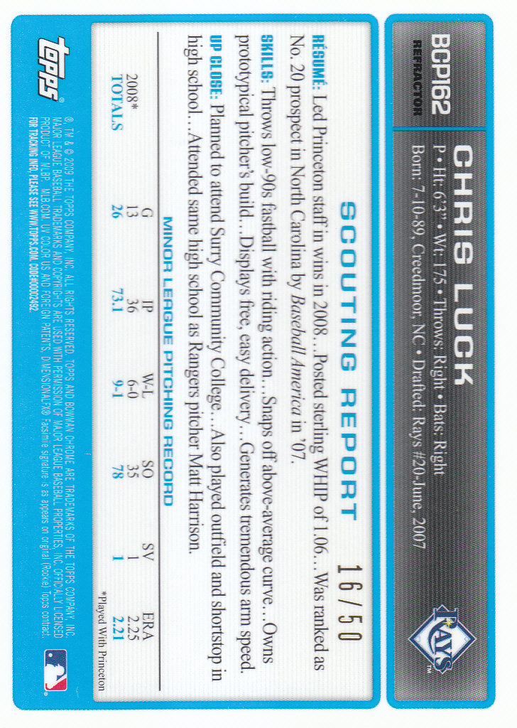2009 Bowman Chrome Baseball Part 4 Prospects and Autograph Parallel Cards - Picture 11 of 109