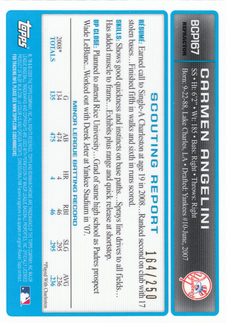 2009 Bowman Chrome Baseball Part 4 Prospects and Autograph Parallel Cards - Picture 71 of 109