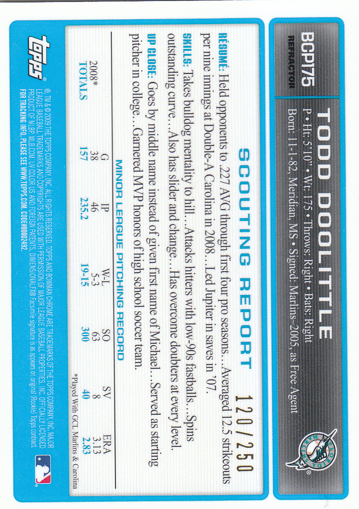 2009 Bowman Chrome Baseball Part 4 Prospects and Autograph Parallel Cards - Picture 75 of 109