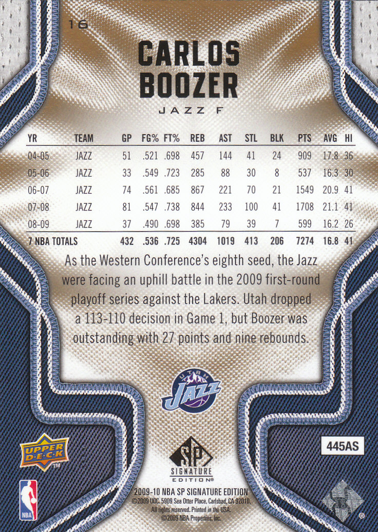 2009/2010 SP Signature Edition (Upper Deck) Basketball - Picture 35 of 42