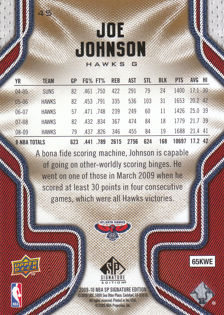 2009/2010 SP Signature Edition (Upper Deck) Basketball - Picture 29 of 42