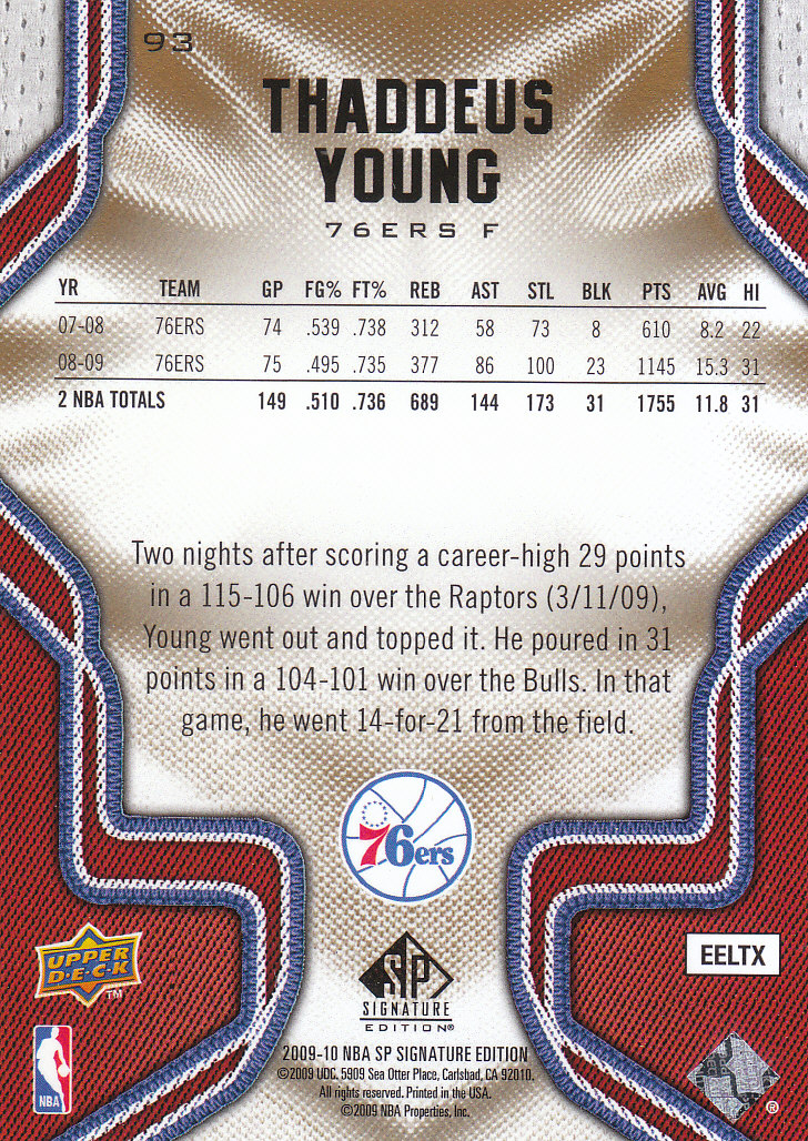 2009/2010 SP Signature Edition (Upper Deck) Basketball - Picture 13 of 42
