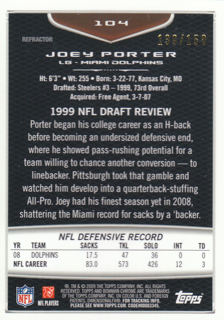 2009 Bowman Chrome Football Part 2 Parallel Refractors Cards - Picture 21 of 217