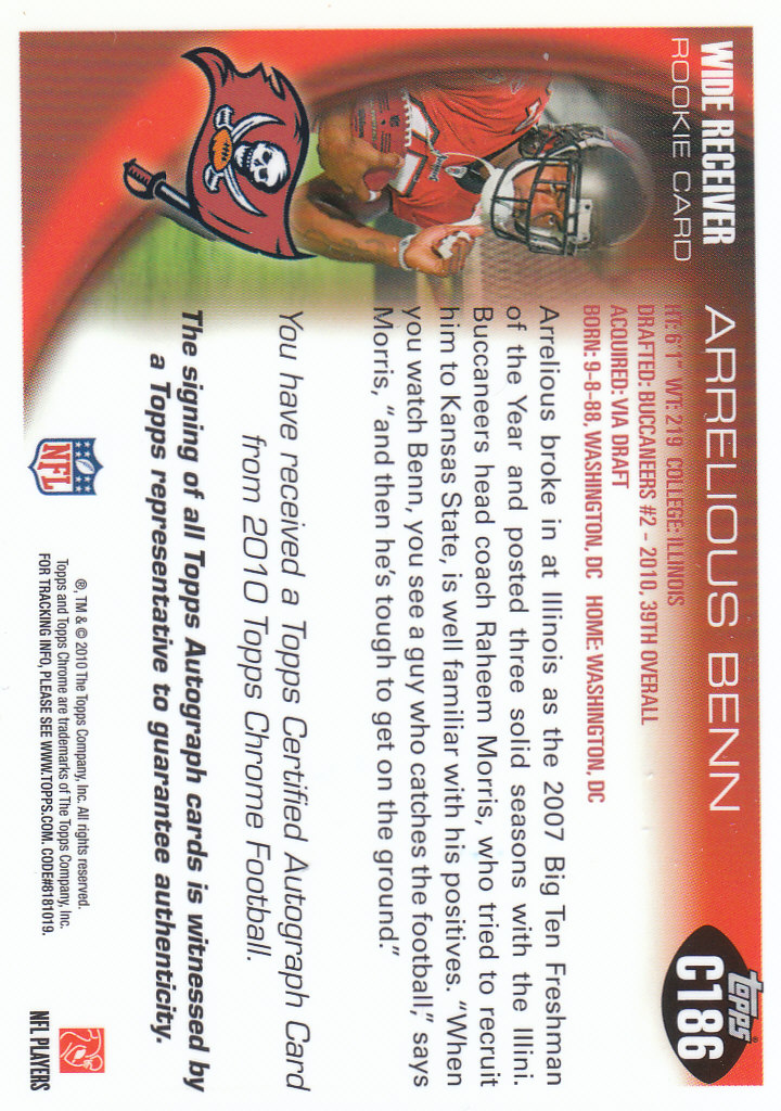 2010 Topps Chrome Football Part 3 Insert and Rookie Autograph Cards - Picture 81 of 81