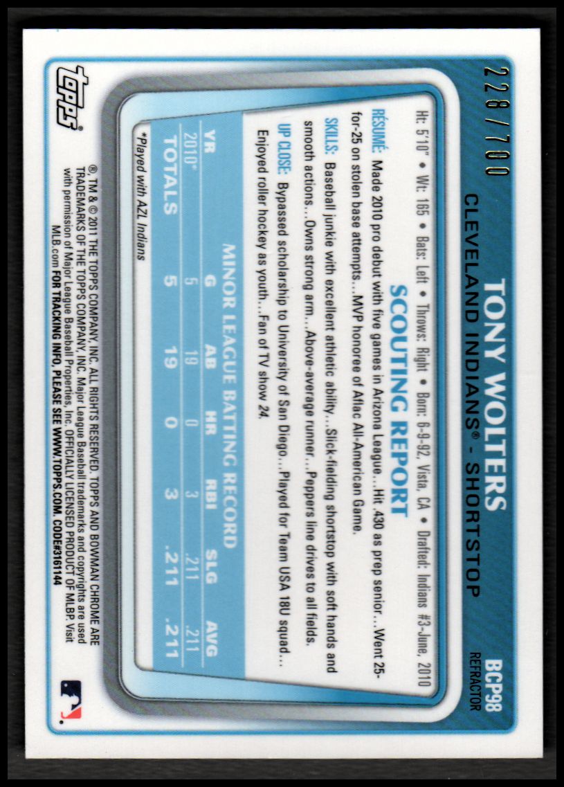 2011 Bowman Chrome Prospects Purple Refractors - Picture 56 of 122