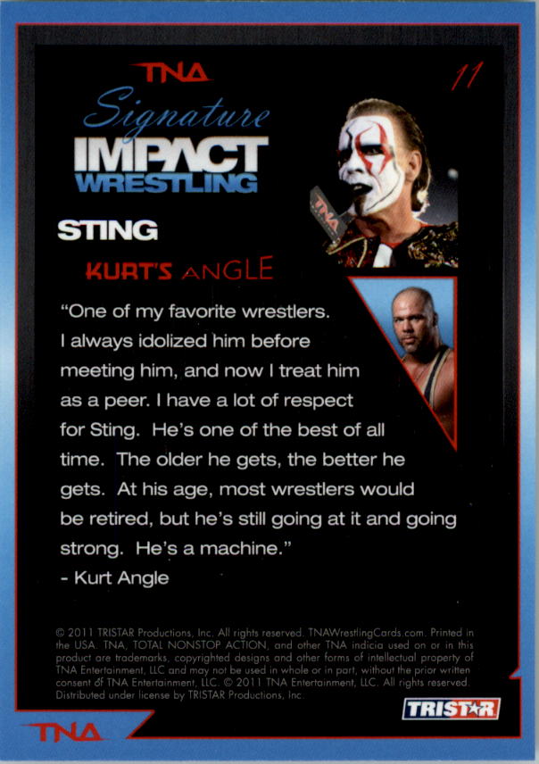 2011 TriStar TNA Signature Impact Retail 100 Pack Lot 