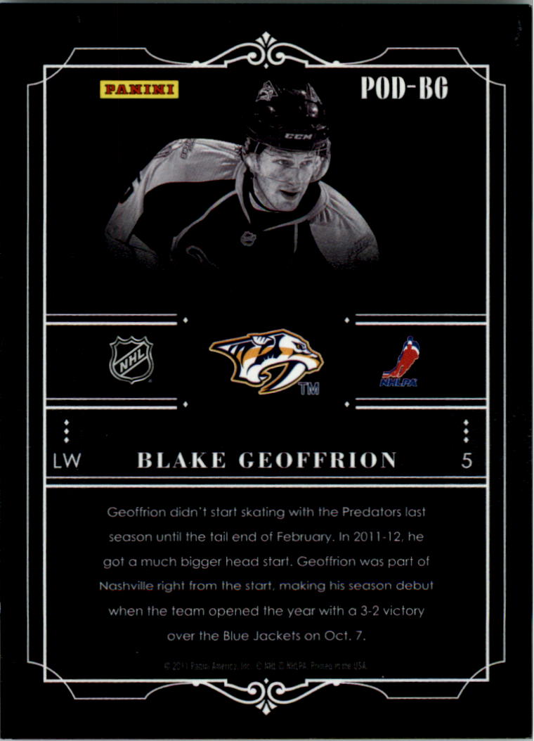 2011-12 Panini Player of the Day Black Border Hockey Card Pick - Picture 7 of 21