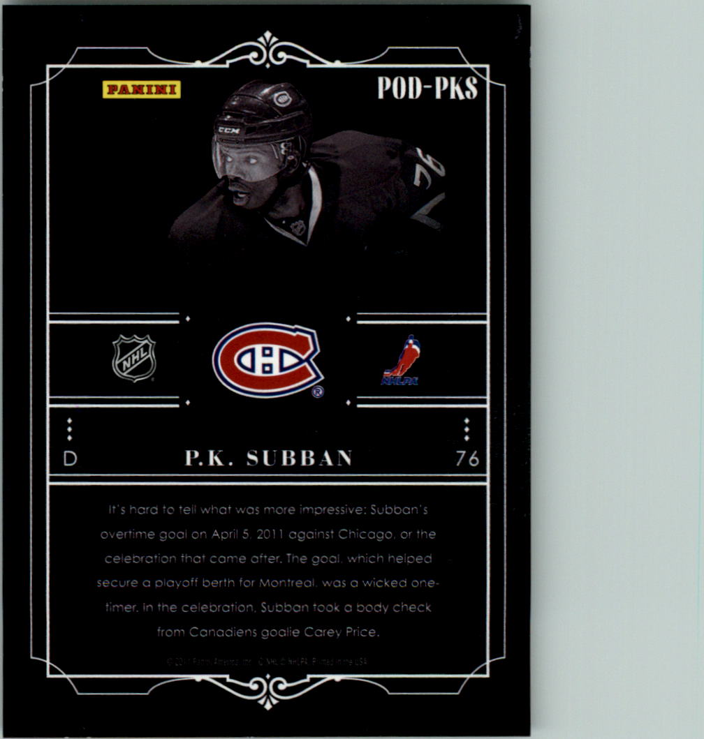 2011-12 Panini Player of the Day Black Border Hockey Card Pick - Picture 21 of 21