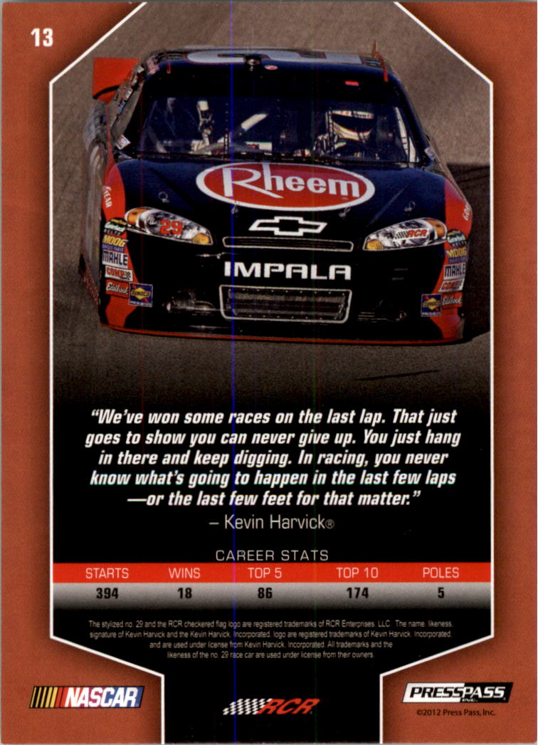 2012 Total Memorabilia Racing Card Pick