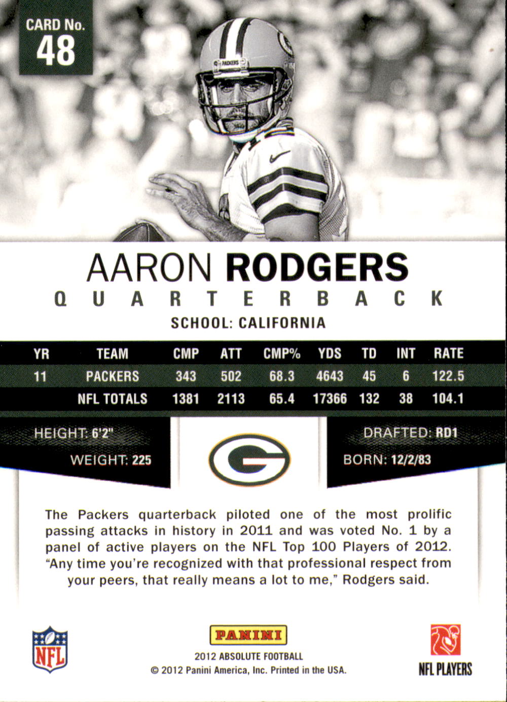 Asst Aaron Rodgers Football Cards (Pick Card From List) | eBay