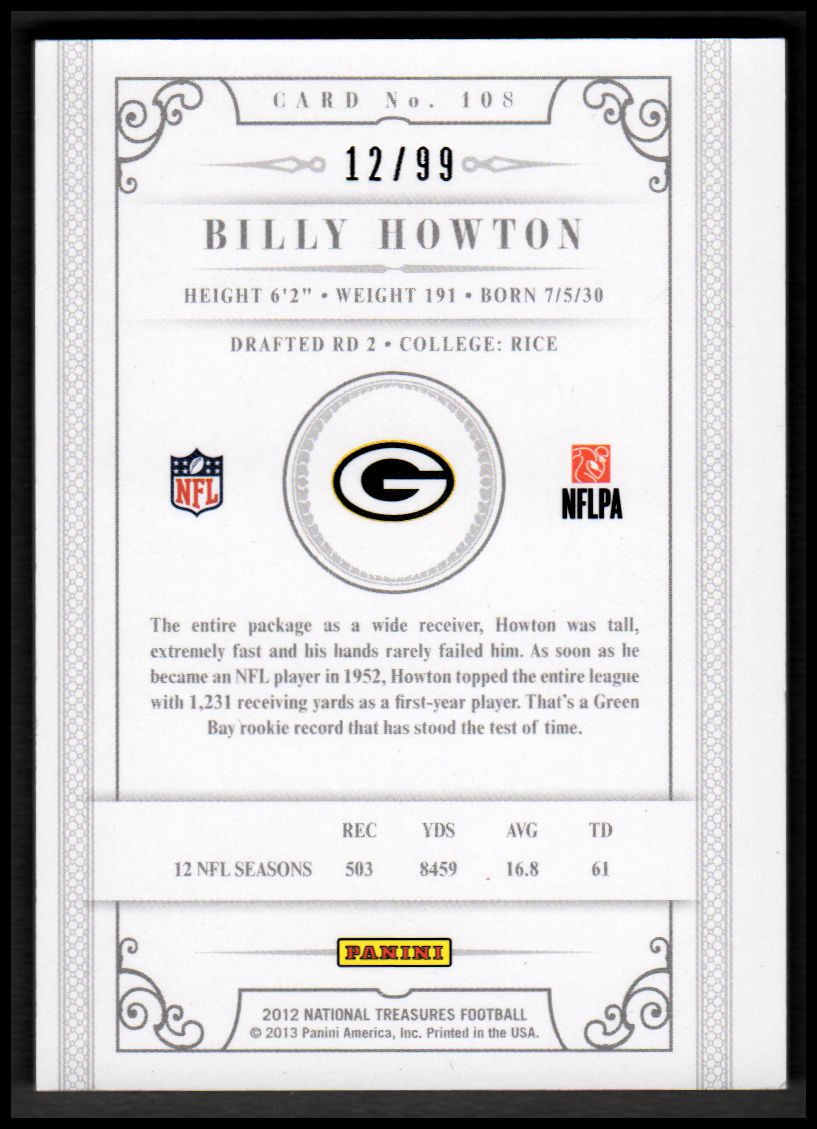 Panini National Treasures 2012 fútbol americano tú eliges - Imagen 45 de 82