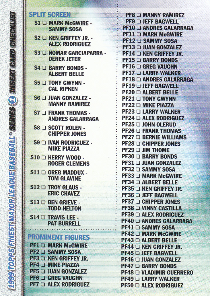 1999 Finest Baseball Part 2 - Picture 60 of 65