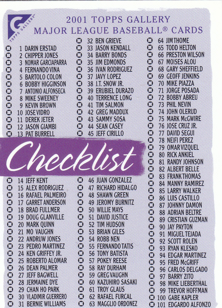 2001 Topps Gallery Baseball - Picture 248 of 256