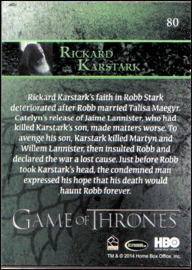 2014 Game of Thrones Season Three Foil YOU PICK - Picture 107 of 137