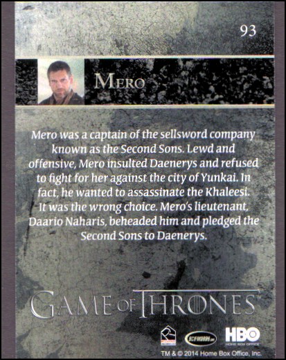 2014 Game of Thrones Season Three Foil YOU PICK - Picture 127 of 137