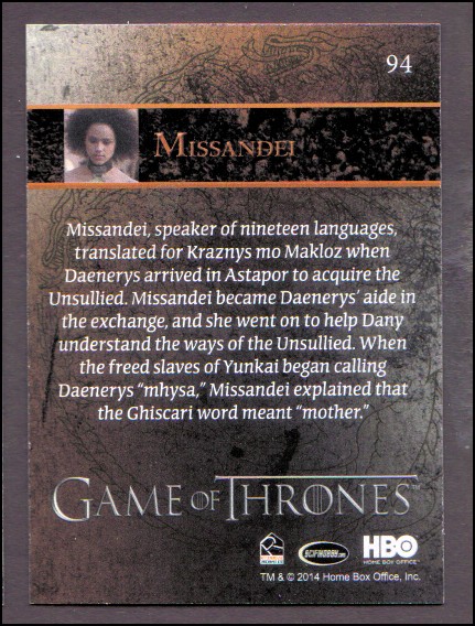 2014 Game of Thrones Season Three Foil YOU PICK - Picture 129 of 137