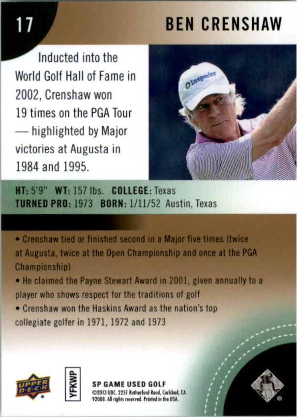 2014 SP Game Used Golf Card Pick - Picture 29 of 51