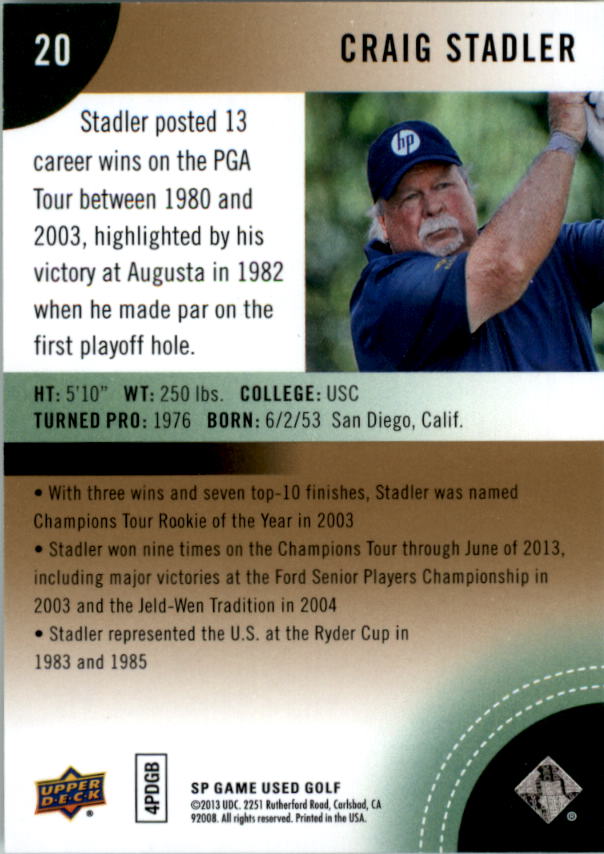 2014 SP Game Used Golf Card Pick - Picture 31 of 51
