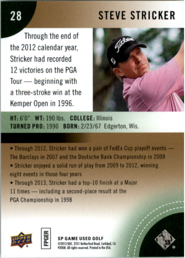 2014 SP Game Used Golf Card Pick - Picture 43 of 51