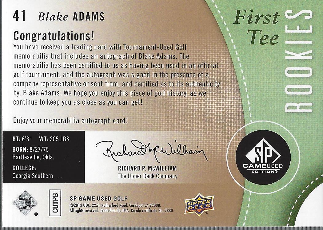 2014 SP Game Used Golf Card Pick - Picture 51 of 51