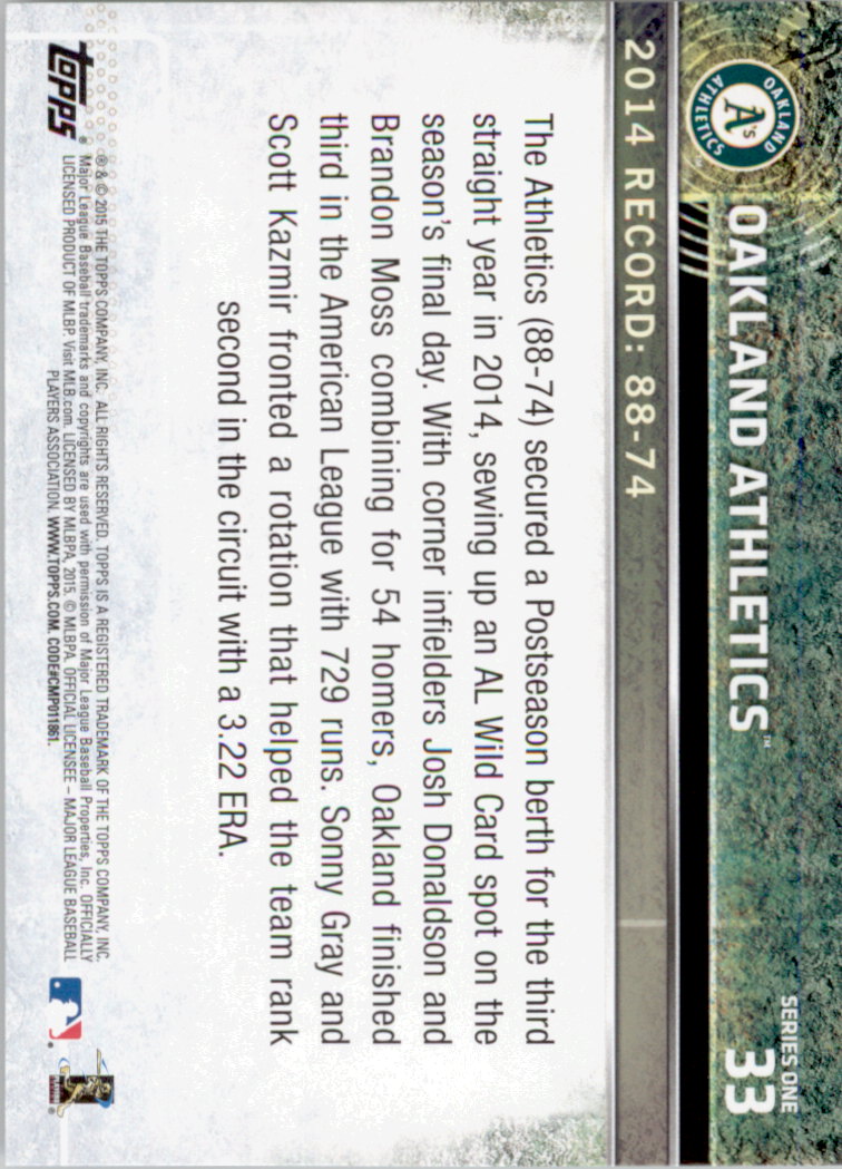 2015 Topps Baseball Part 1 - Picture 65 of 485