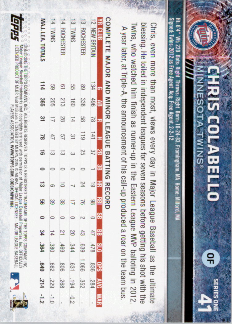 2015 Topps Baseball Part 1 - Picture 79 of 485