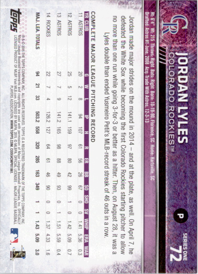 2015 Topps Baseball Part 1 - Picture 141 of 485