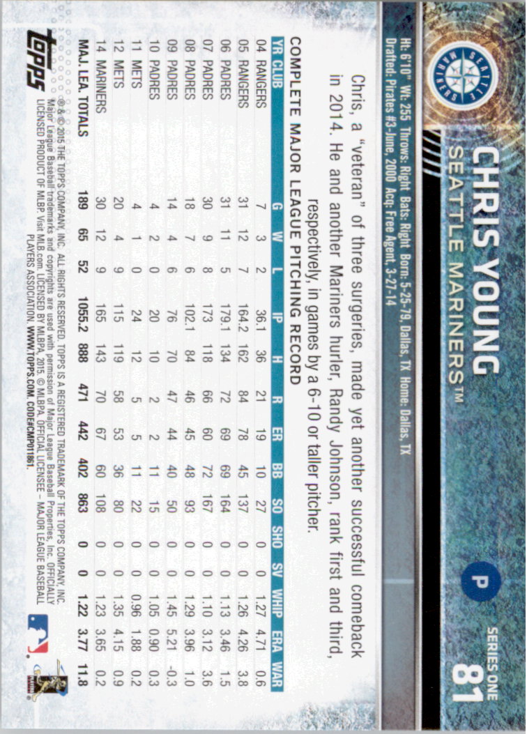 2015 Topps Baseball Part 1 - Picture 159 of 485