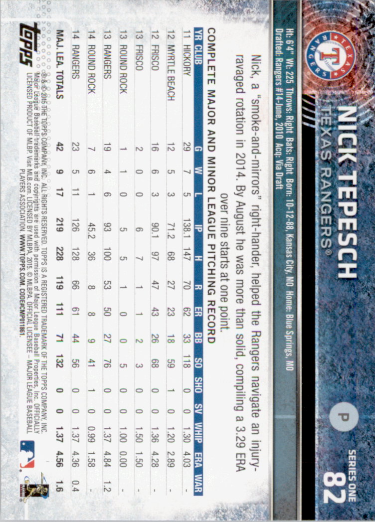 2015 Topps Baseball Part 1 - Picture 161 of 485