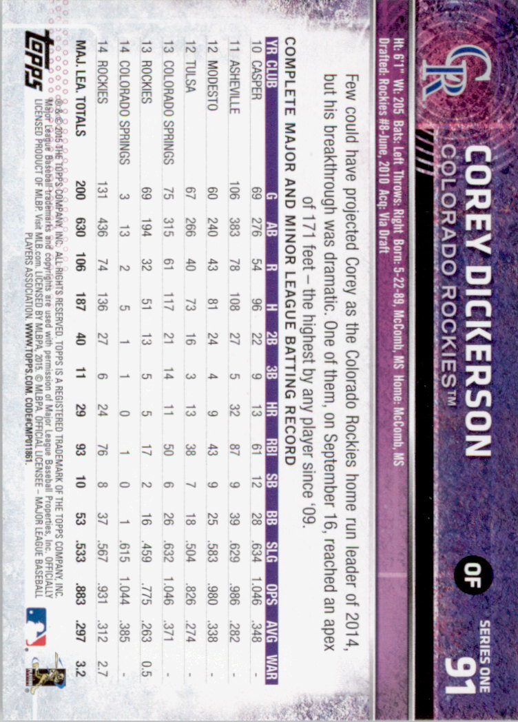 2015 Topps Baseball Part 1 - Picture 179 of 485