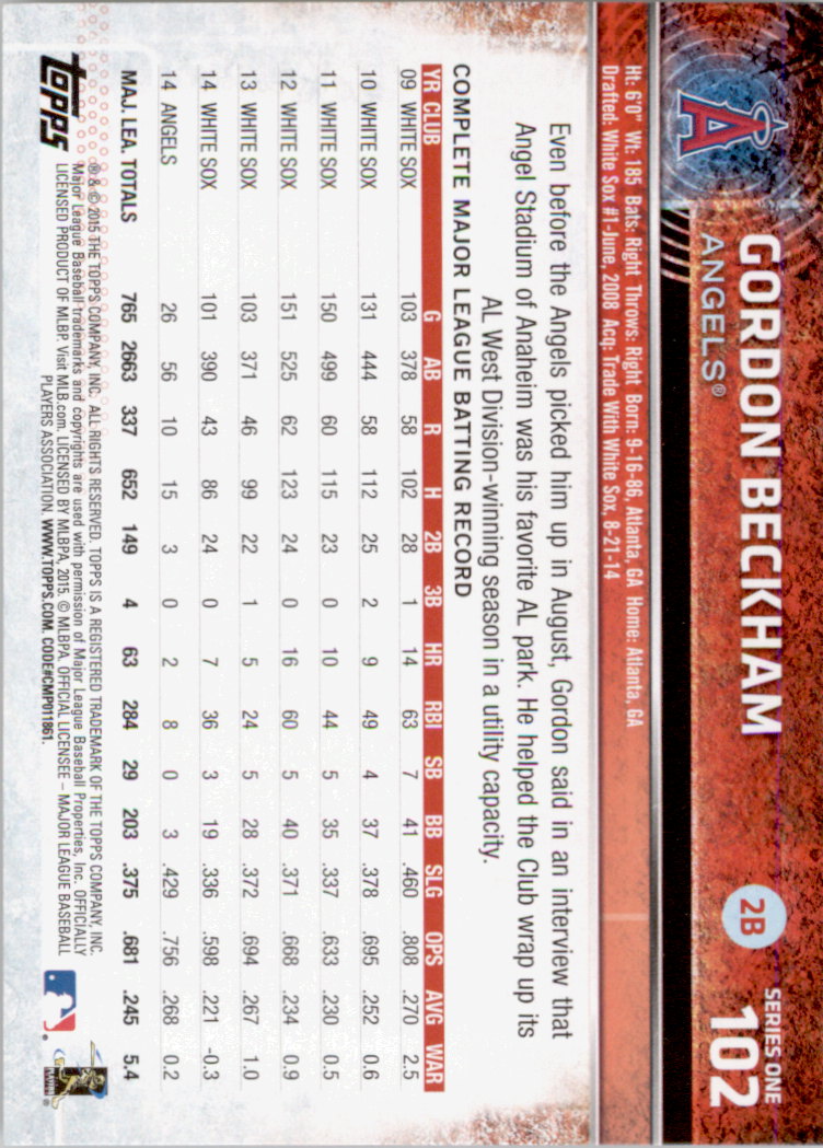 2015 Topps Baseball Part 1 - Picture 195 of 485
