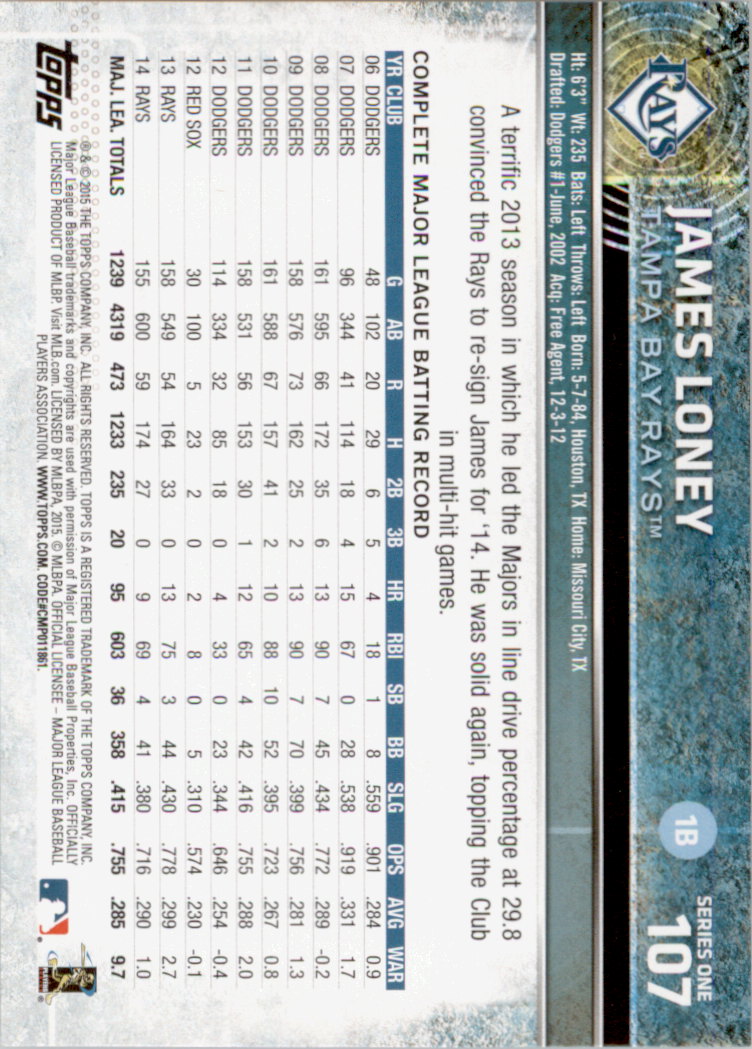 2015 Topps Baseball Part 1 - Picture 205 of 485