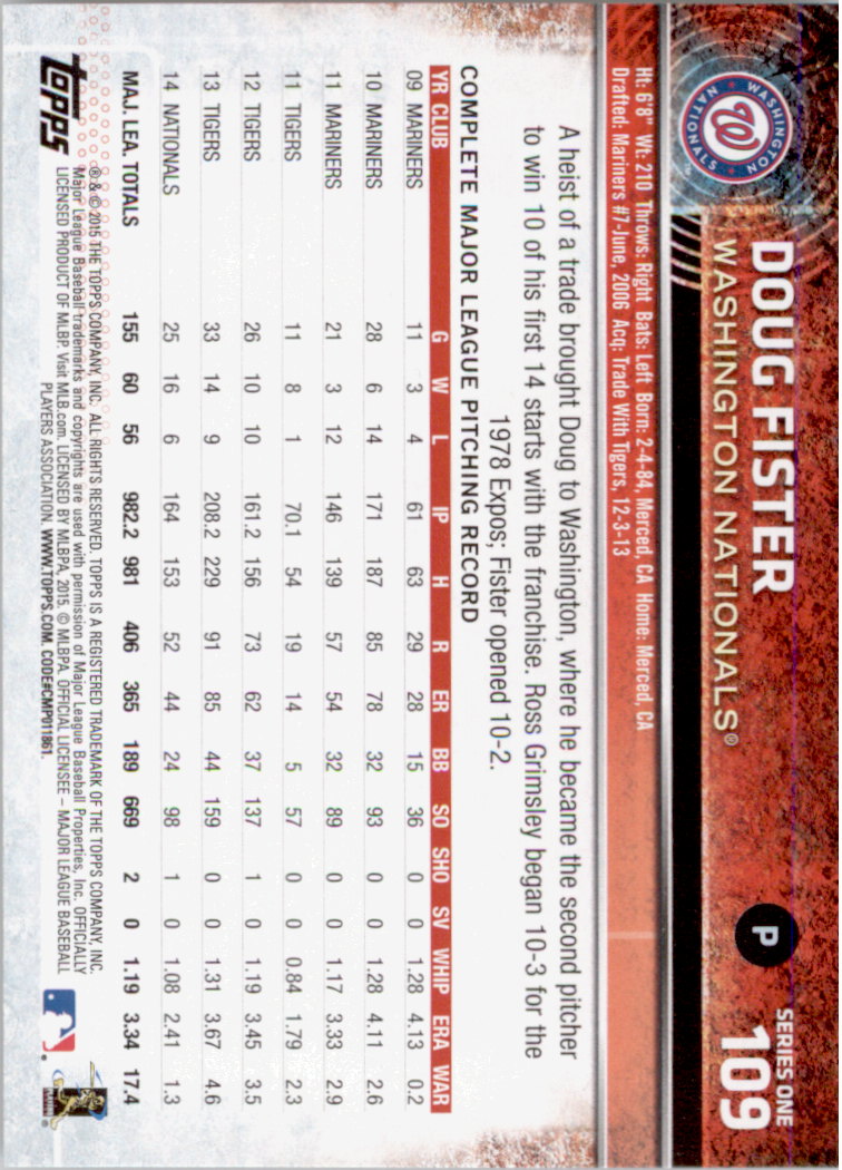 2015 Topps Baseball Part 1 - Picture 210 of 485