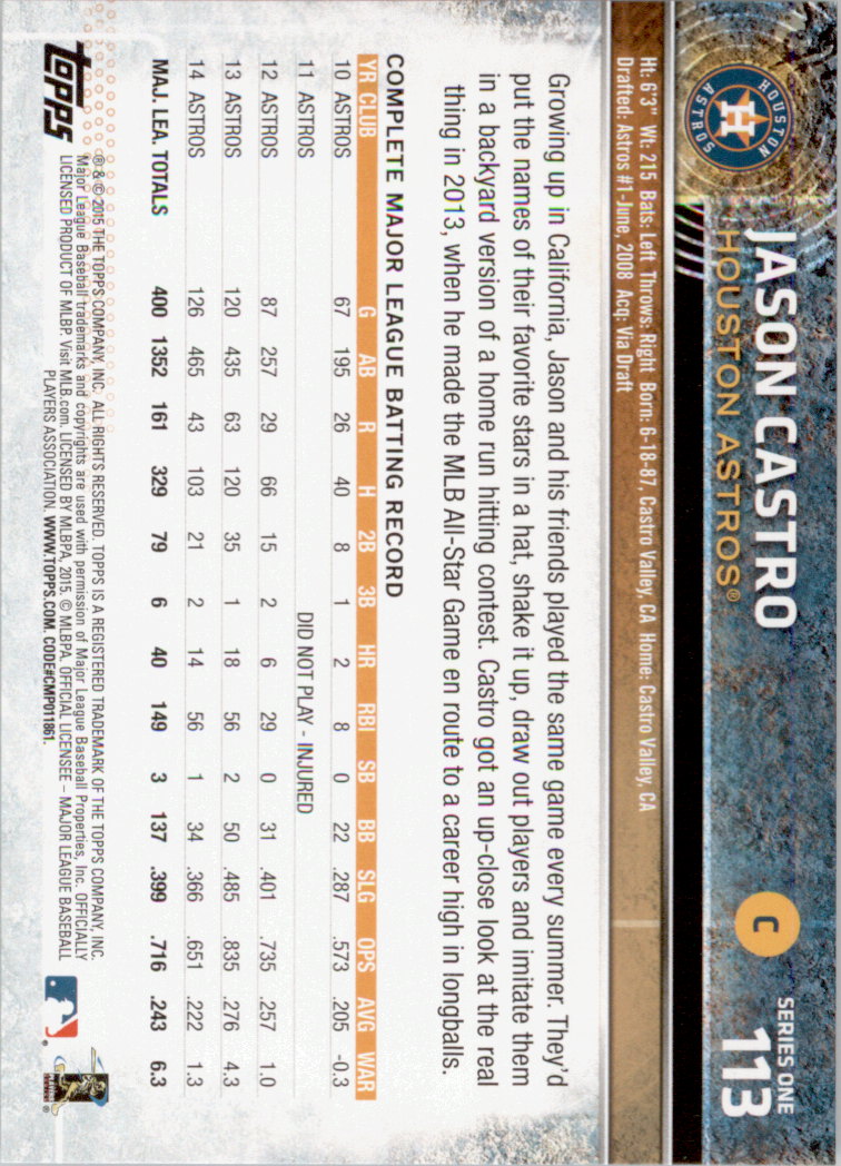 2015 Topps Baseball Part 1 - Picture 218 of 485