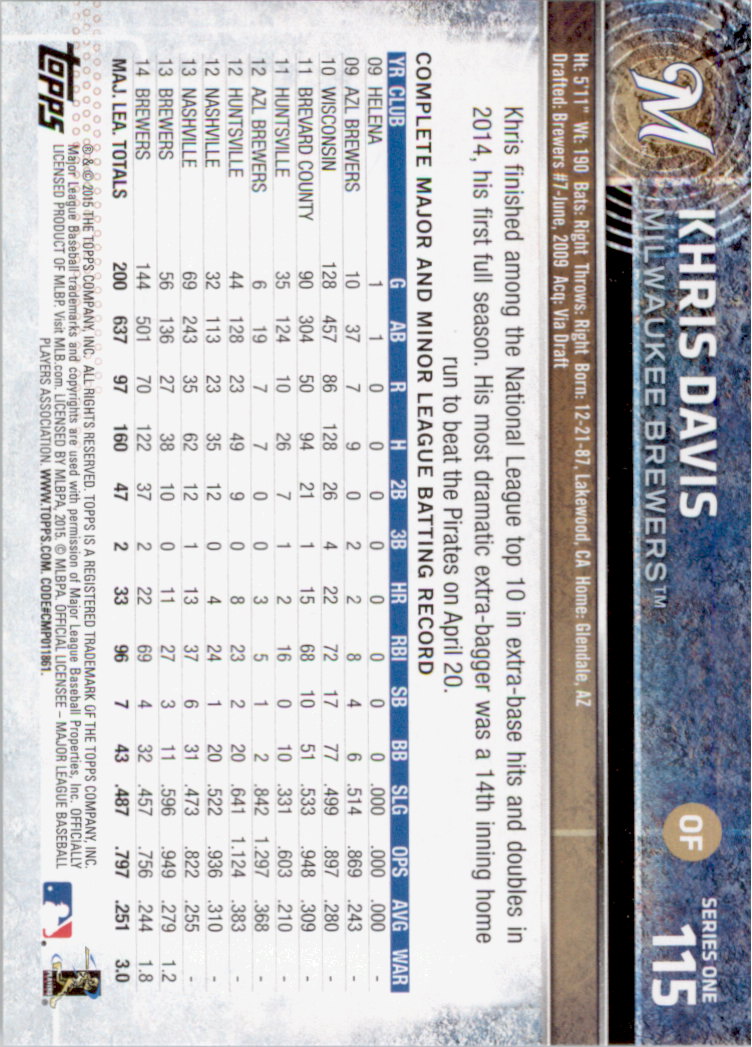 2015 Topps Baseball Part 1 - Picture 222 of 485