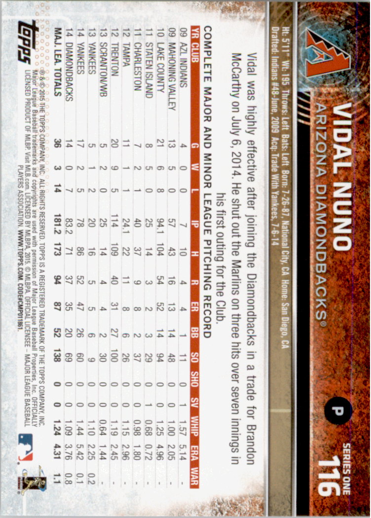 2015 Topps Baseball Part 1 - Picture 224 of 485