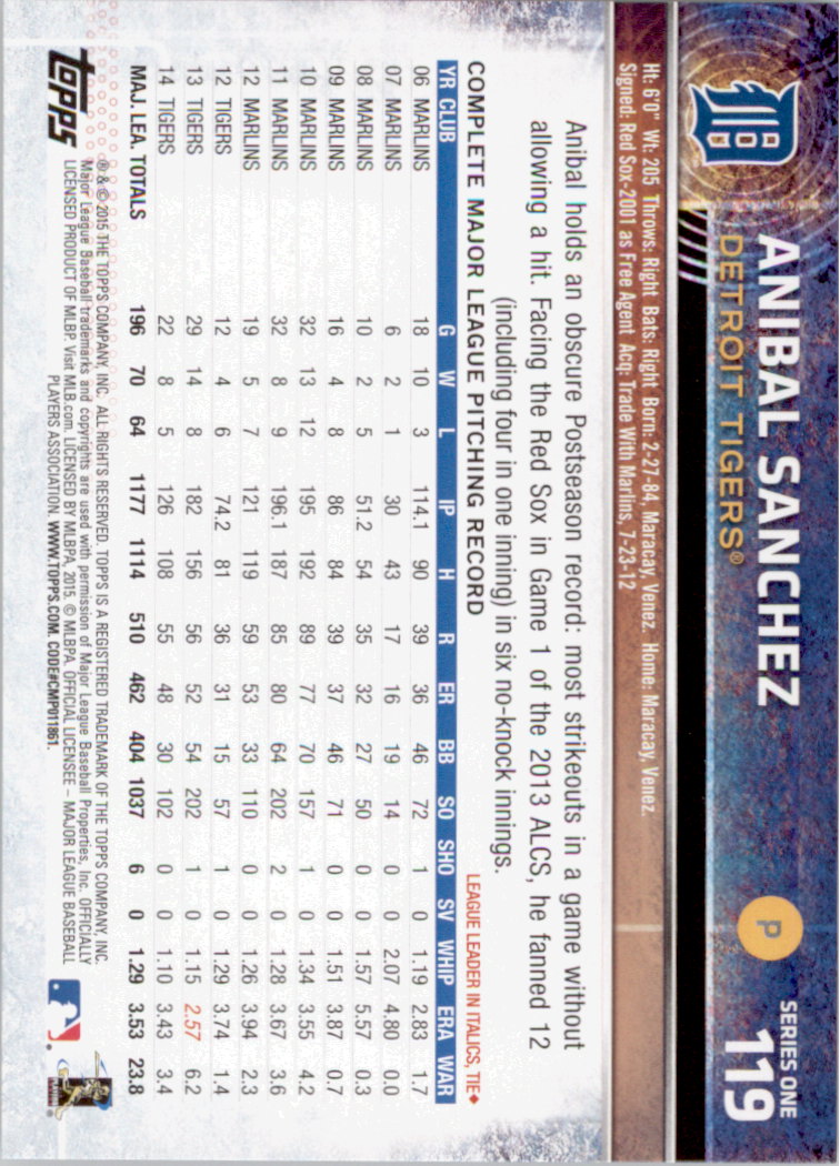 2015 Topps Baseball Part 1 - Picture 230 of 485