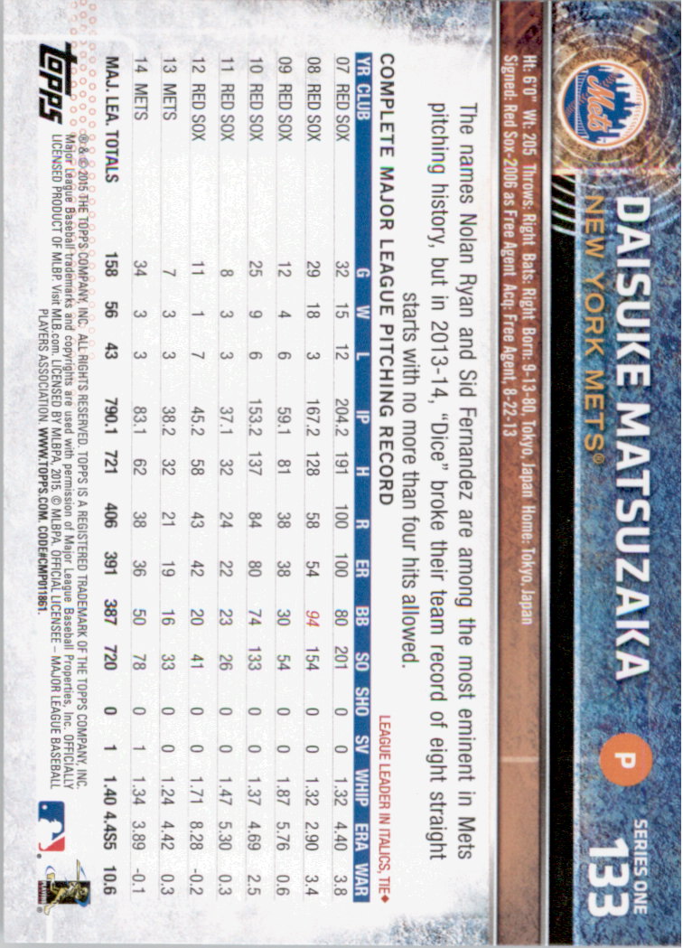 2015 Topps Baseball Part 1 - Picture 258 of 485