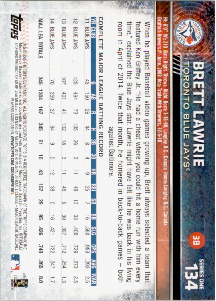 2015 Topps Baseball Part 1 - Picture 260 of 485
