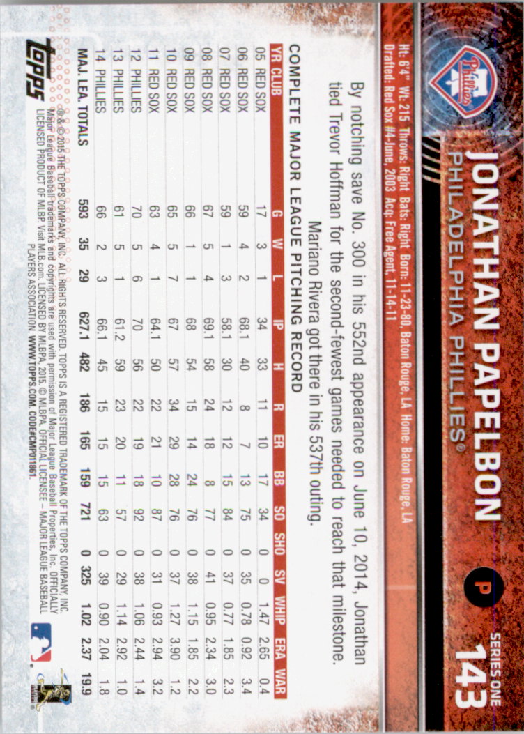 2015 Topps Baseball Part 1 - Picture 278 of 485