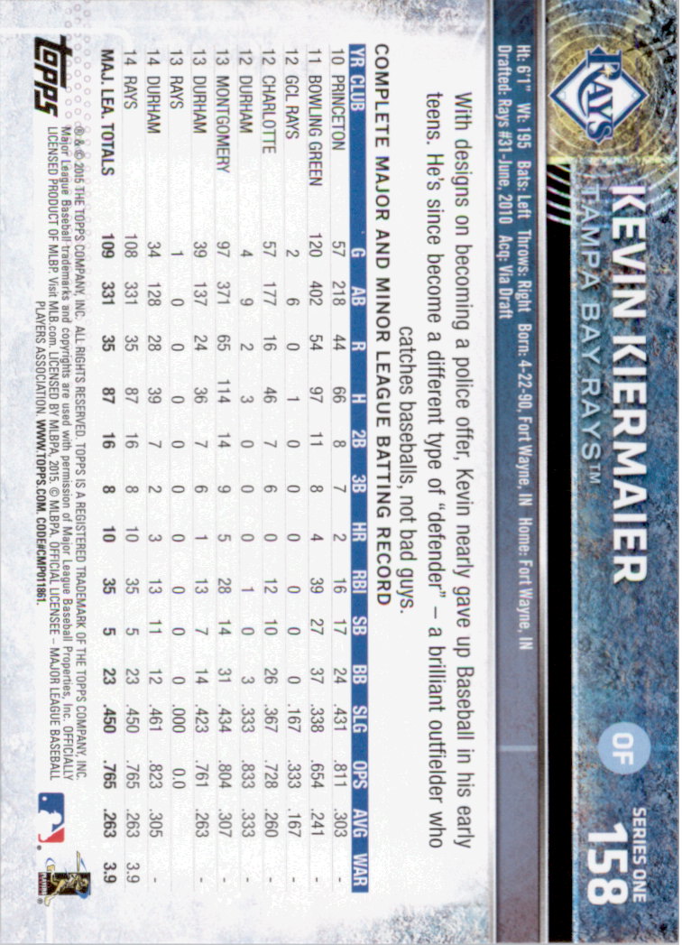 2015 Topps Baseball Part 1 - Picture 308 of 485