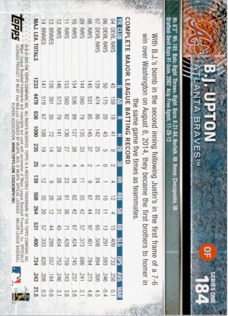 2015 Topps Baseball Part 1 - Picture 356 of 485