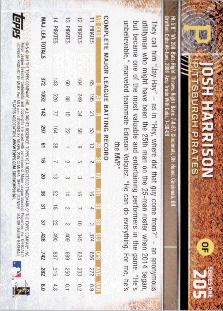 2015 Topps Baseball Part 1 - Picture 397 of 485