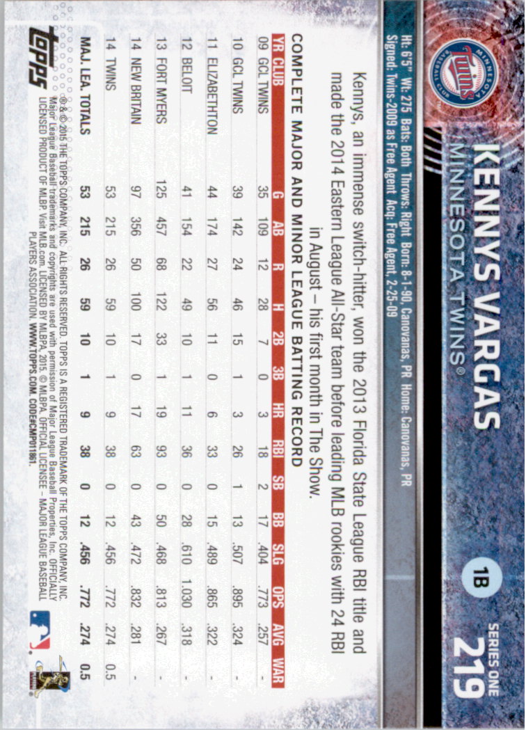 2015 Topps Baseball Part 1 - Picture 425 of 485