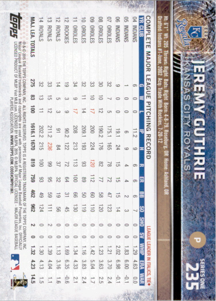 2015 Topps Baseball Part 1 - Picture 457 of 485