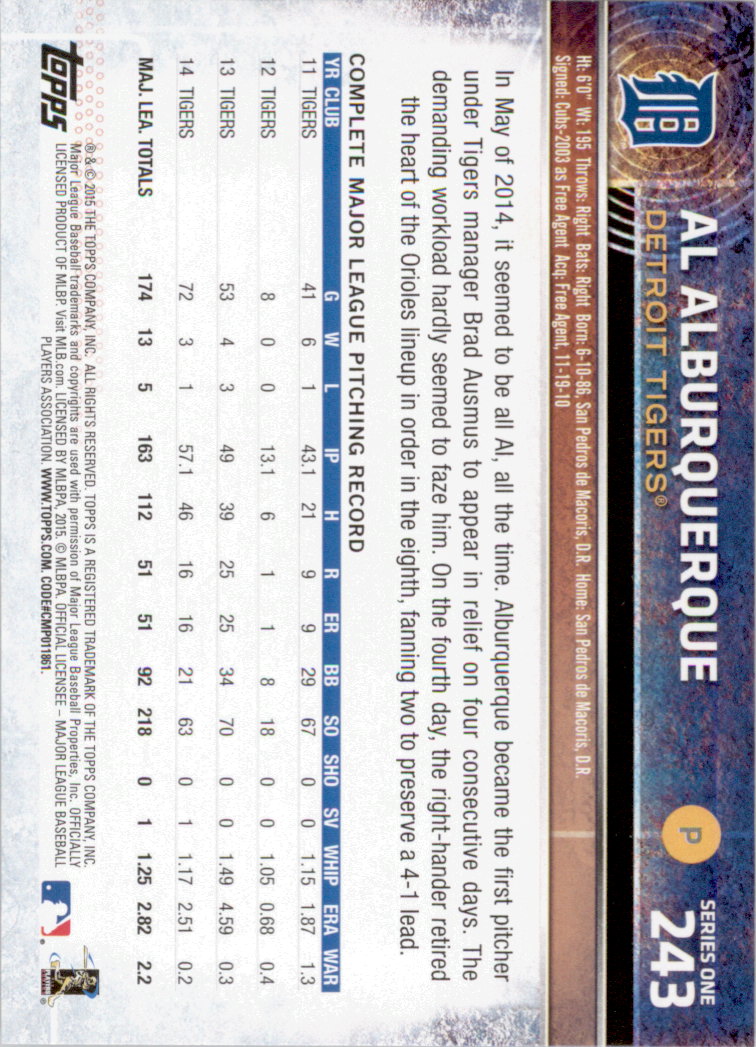 2015 Topps Baseball Part 1 - Picture 471 of 485
