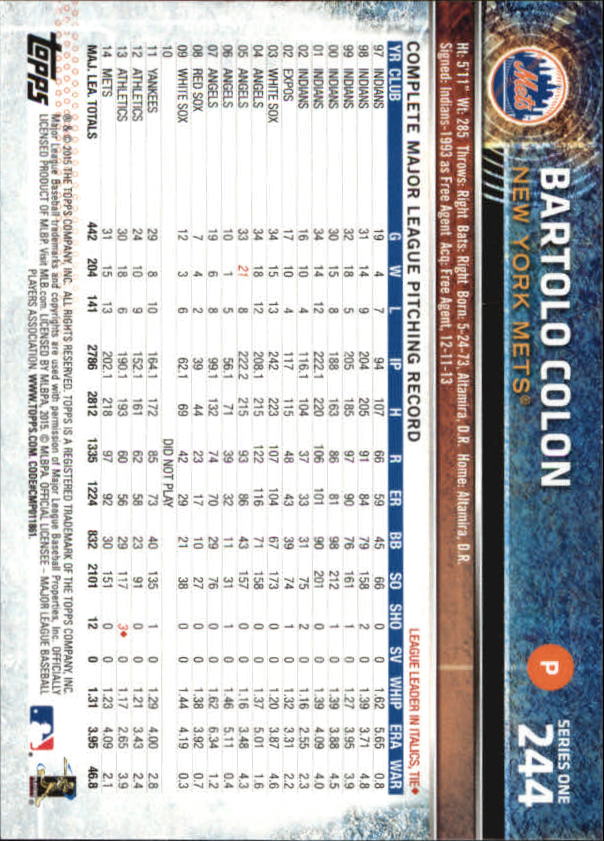 2015 Topps Baseball Part 1 - Picture 473 of 485
