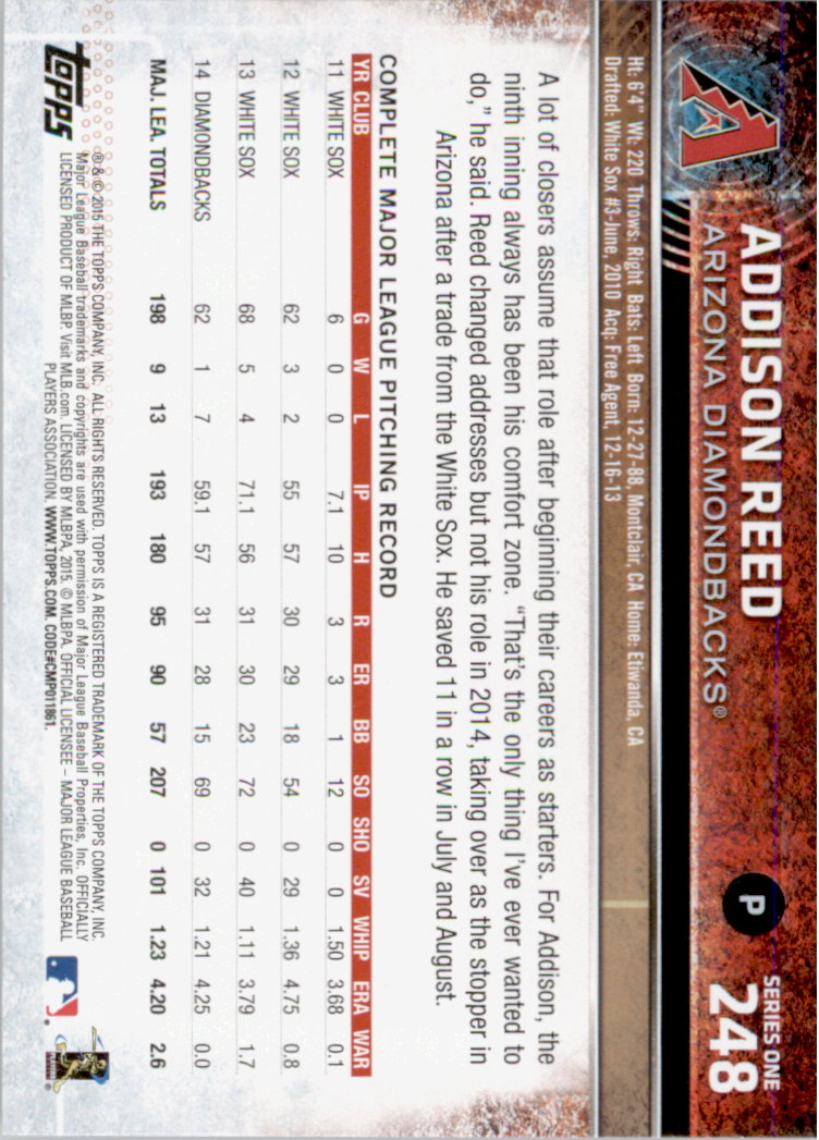 2015 Topps Baseball Part 1 - Picture 481 of 485