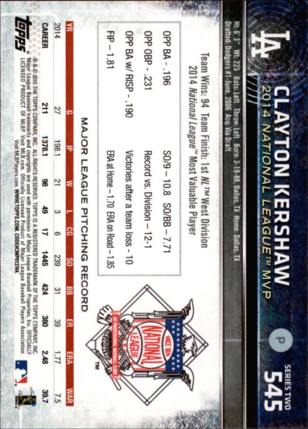 2015 Topps Baseball Part 3 - Picture 29 of 335