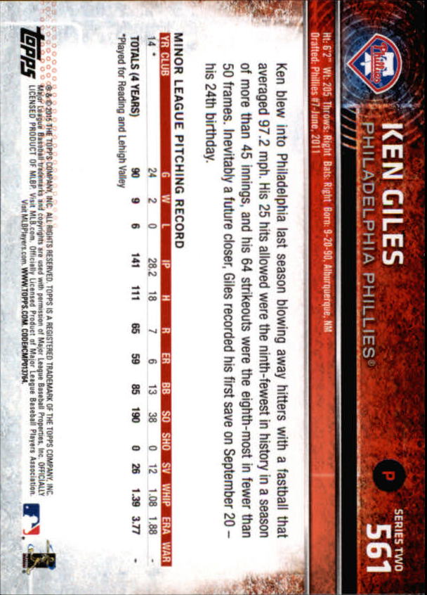 2015 Topps Baseball Part 3 - Picture 61 of 335